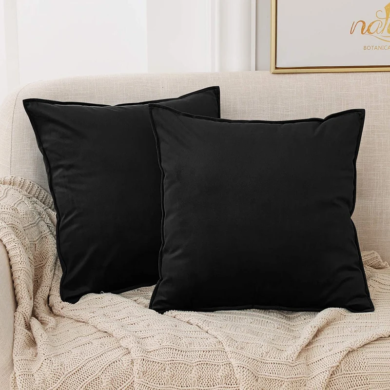 Deconovo Zierkissenhülle Samt Sofakissenbezug Modern Kissenüberzug Wohnzimmer, 2er Set