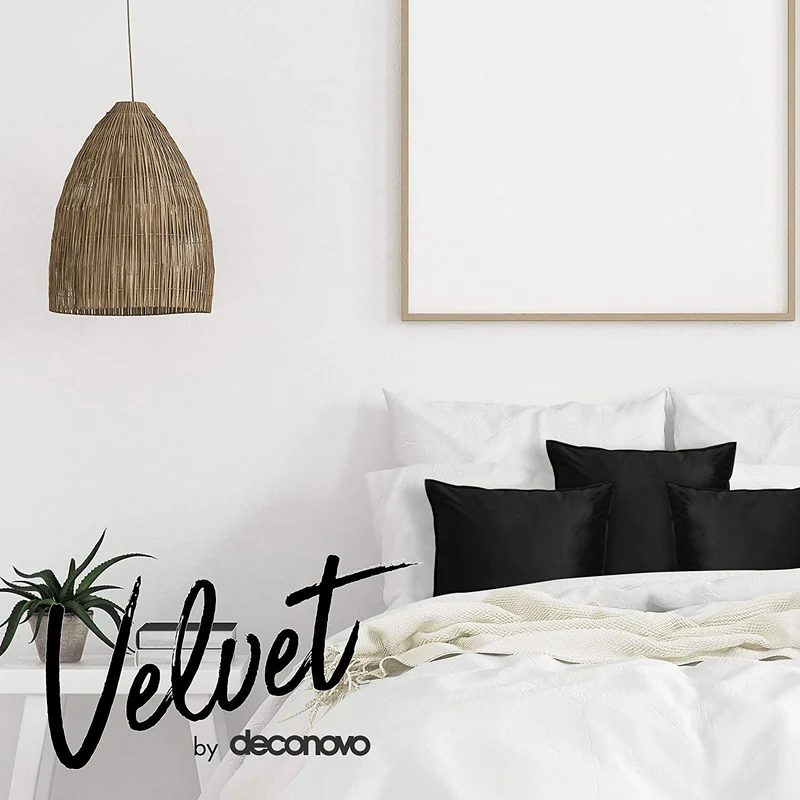 Deconovo Zierkissenhülle Samt Sofakissenbezug Modern Kissenüberzug Wohnzimmer, 2er Set