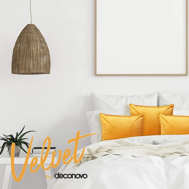Deconovo Zierkissenhülle Samt Sofakissenbezug Modern Kissenüberzug Wohnzimmer, 2er Set