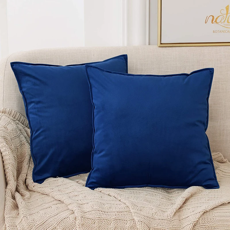 Deconovo Zierkissenhülle Samt Sofakissenbezug Modern Kissenüberzug Wohnzimmer, 2er Set