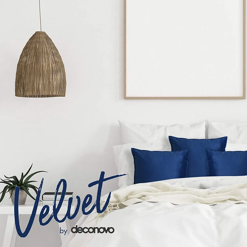 Deconovo Zierkissenhülle Samt Sofakissenbezug Modern Kissenüberzug Wohnzimmer, 2er Set