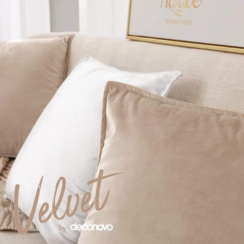 Deconovo Zierkissenhülle Samt Sofakissenbezug Modern Kissenüberzug Wohnzimmer, 2er Set