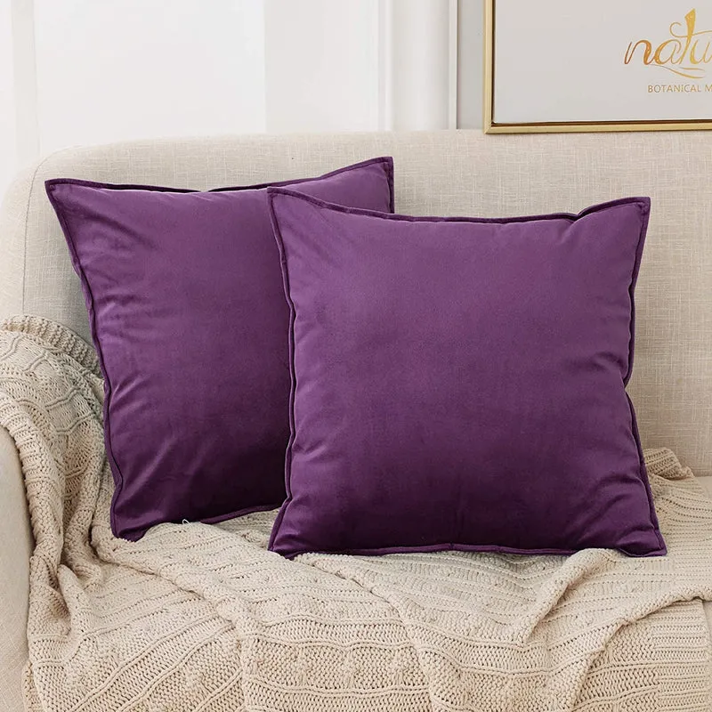 Deconovo Zierkissenhülle Samt Sofakissenbezug Modern Kissenüberzug Wohnzimmer, 2er Set