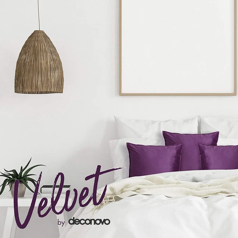 Deconovo Zierkissenhülle Samt Sofakissenbezug Modern Kissenüberzug Wohnzimmer, 2er Set