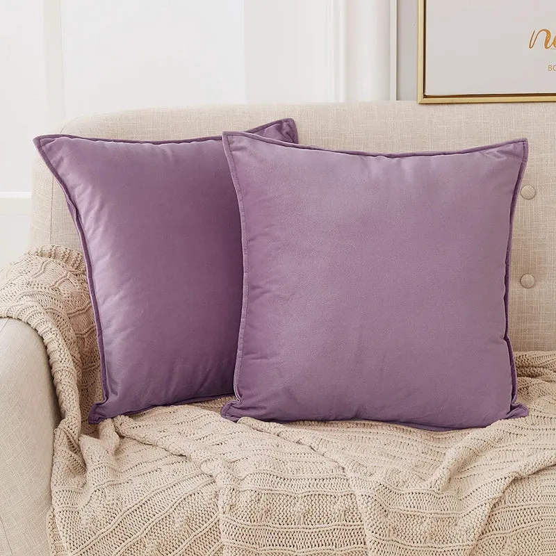 Deconovo Zierkissenhülle Samt Sofakissenbezug Modern Kissenüberzug Wohnzimmer, 2er Set