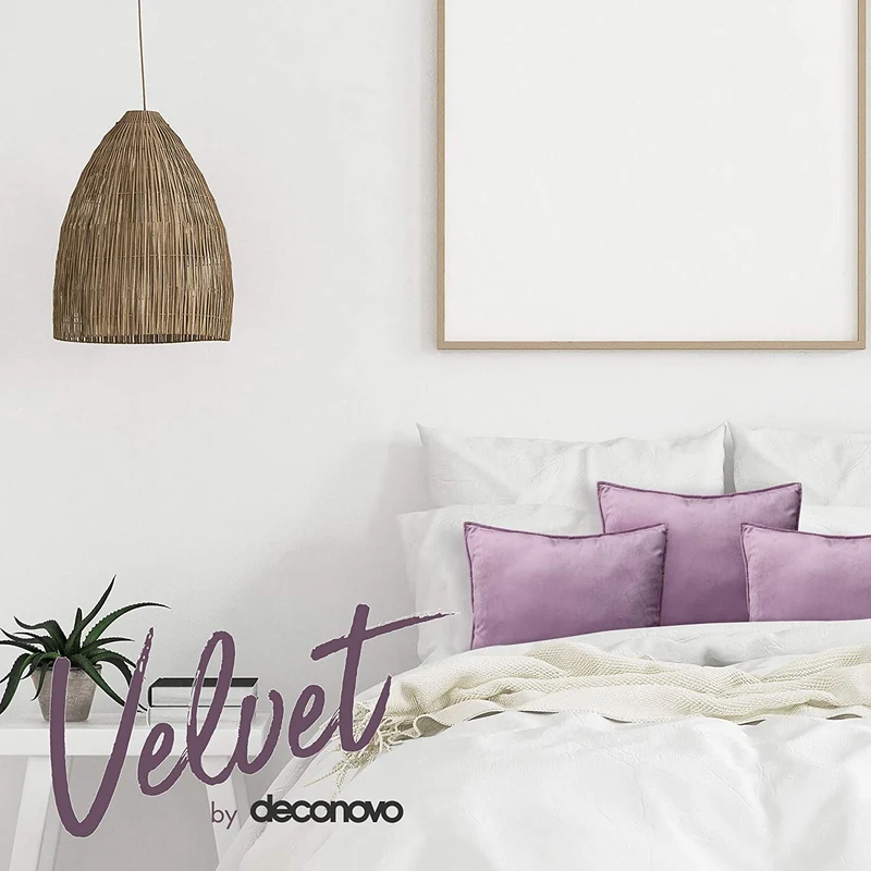 Deconovo Zierkissenhülle Samt Sofakissenbezug Modern Kissenüberzug Wohnzimmer, 2er Set