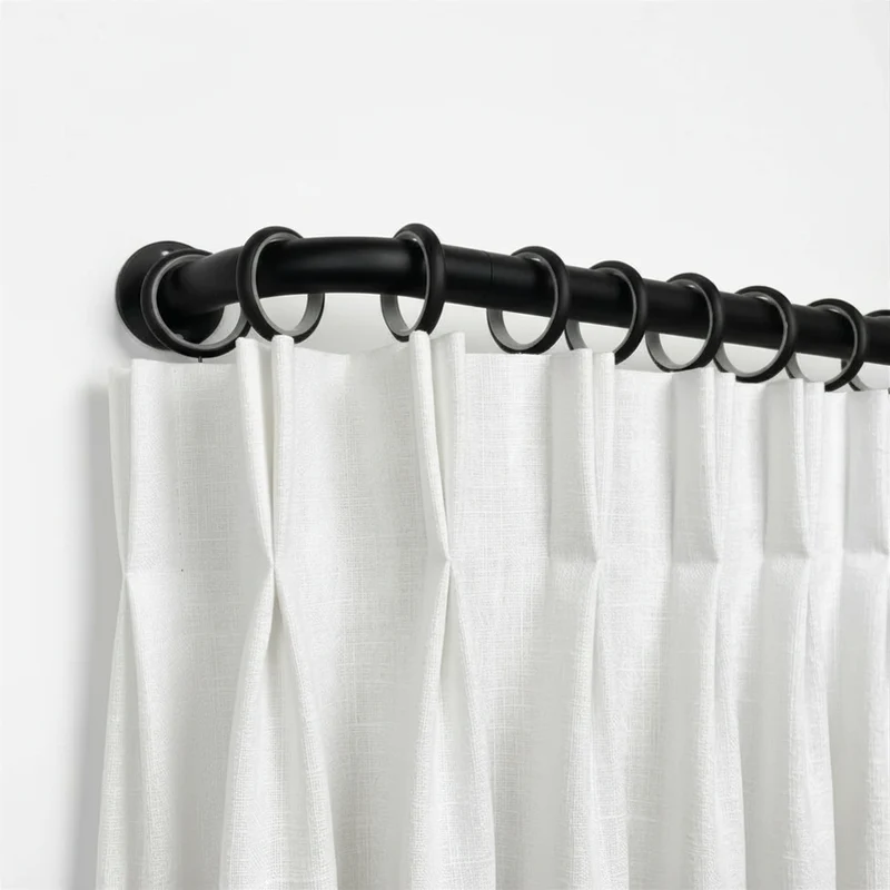 Custom French Return Curtain Rod for Blackout Curtains, Heavy Duty Wrap Around Curtain Rods