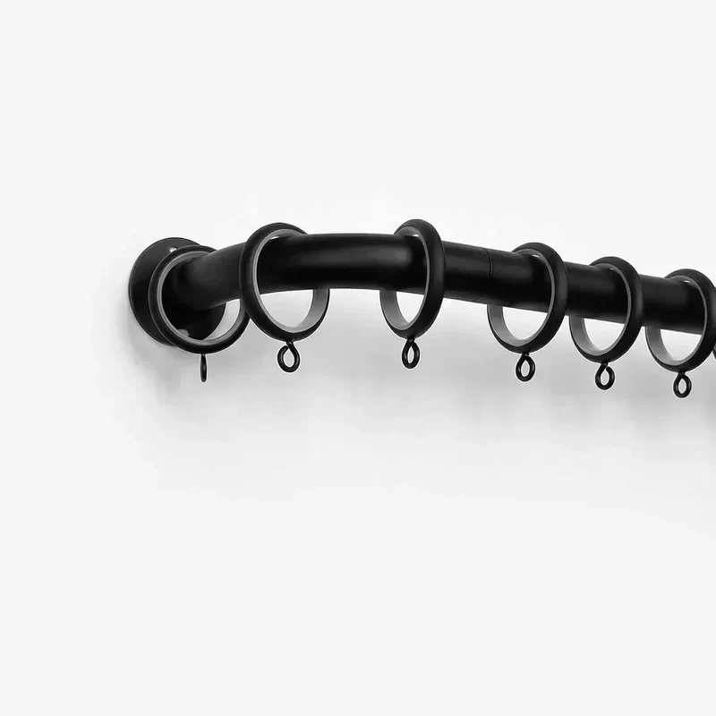 Custom French Return Curtain Rod for Blackout Curtains, Heavy Duty Wrap Around Curtain Rods