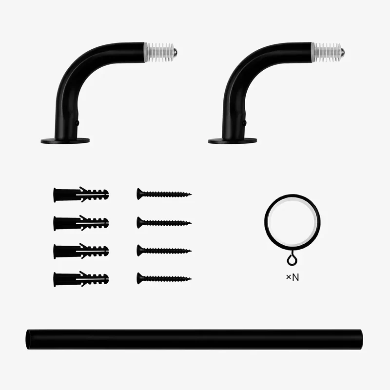 Custom French Return Curtain Rod for Blackout Curtains, Heavy Duty Wrap Around Curtain Rods