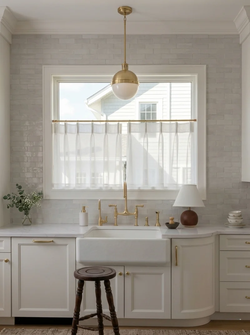 Sheer Cafe Curtains Linen, Privacy Kitchen Curtains for Small Windows