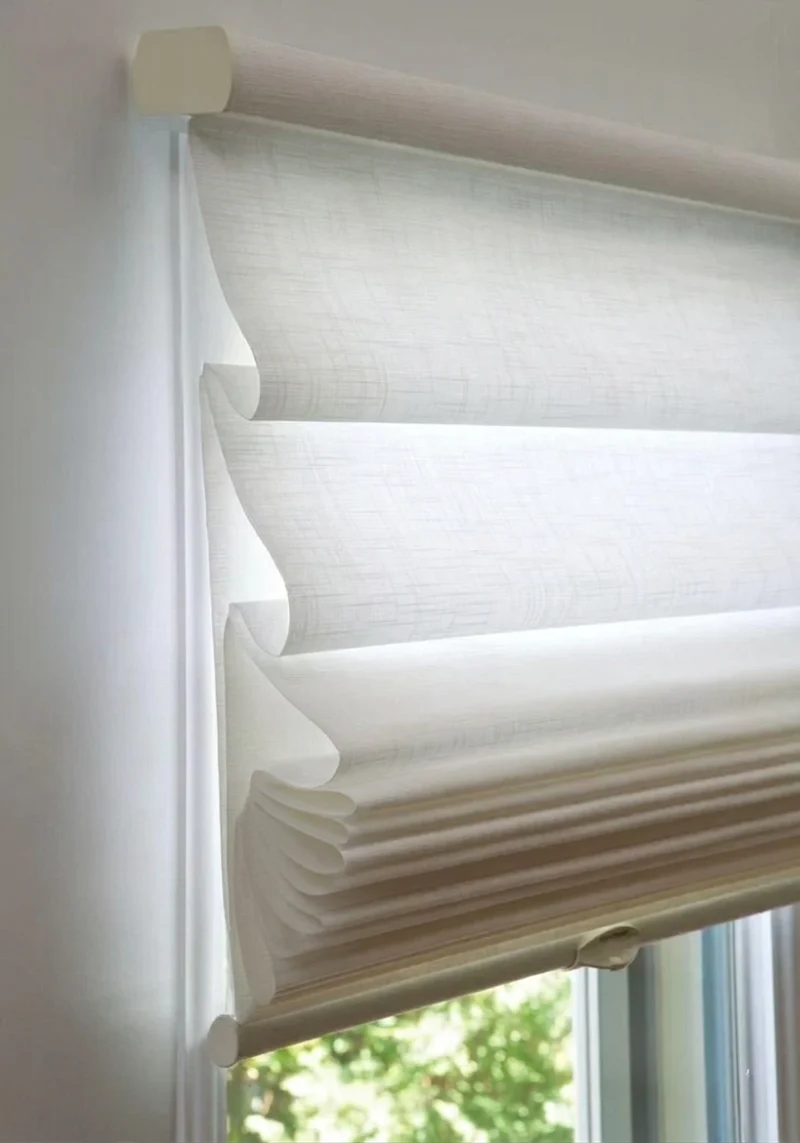 Custom Cordless Hobbled Top Down Bottom Up Roman Shades