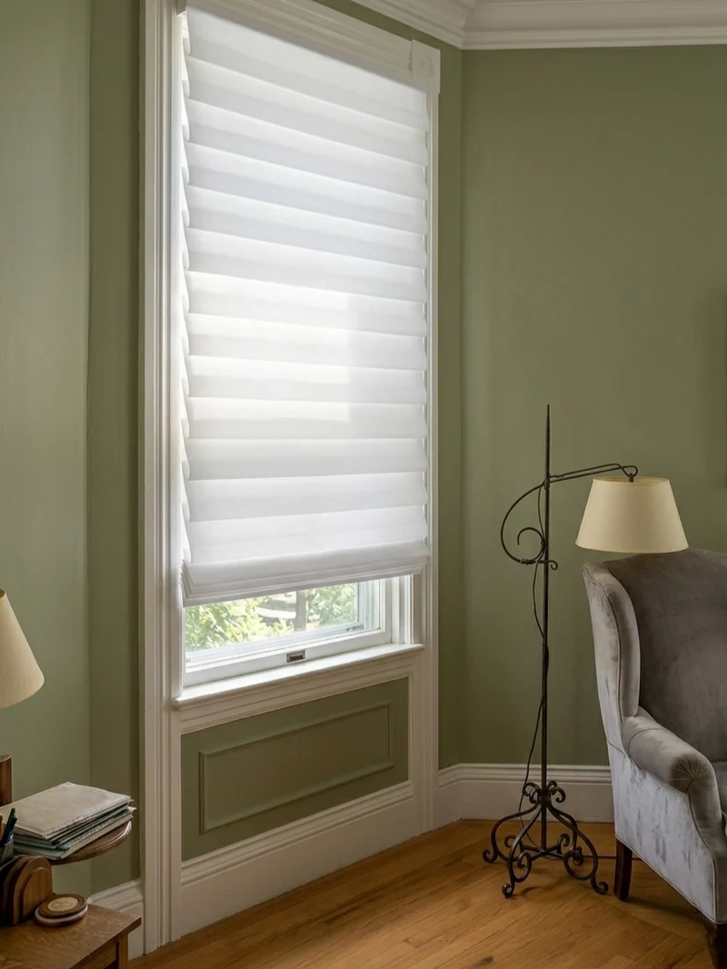 Custom Cordless Hobbled Top Down Bottom Up Roman Shades