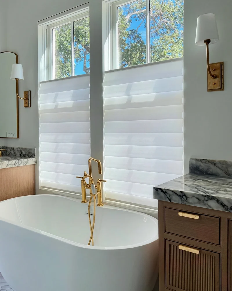 Custom Cordless Hobbled Top Down Bottom Up Roman Shades
