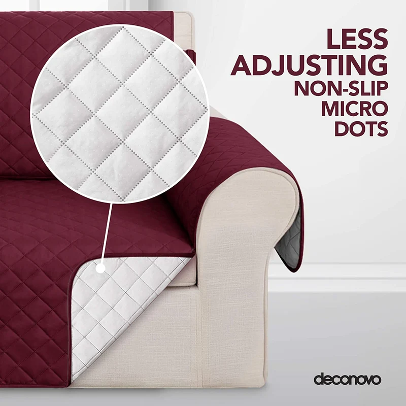 Deconovo Handgemacht Sofabezug für Wohnzimmer Sofaüberwurf