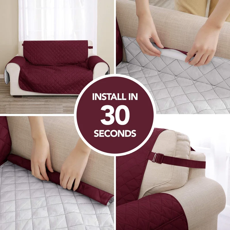 Deconovo Handgemacht Sofabezug für Wohnzimmer Sofaüberwurf