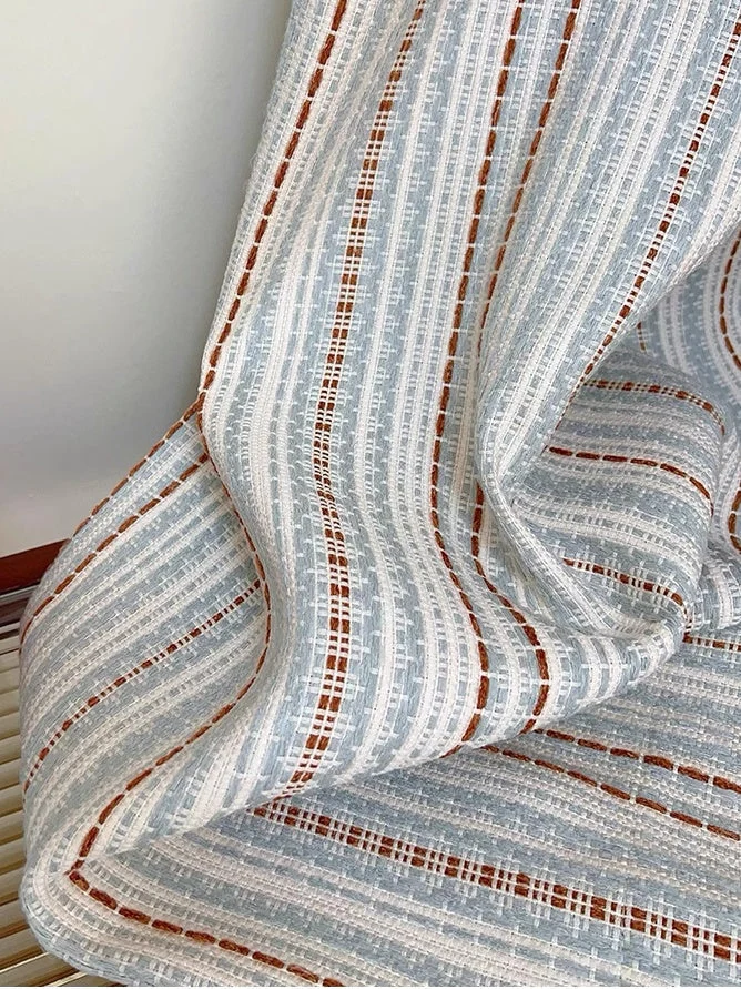 Striped Curtains - Fair Isle Jacquard Blackout Drapery for Playroom