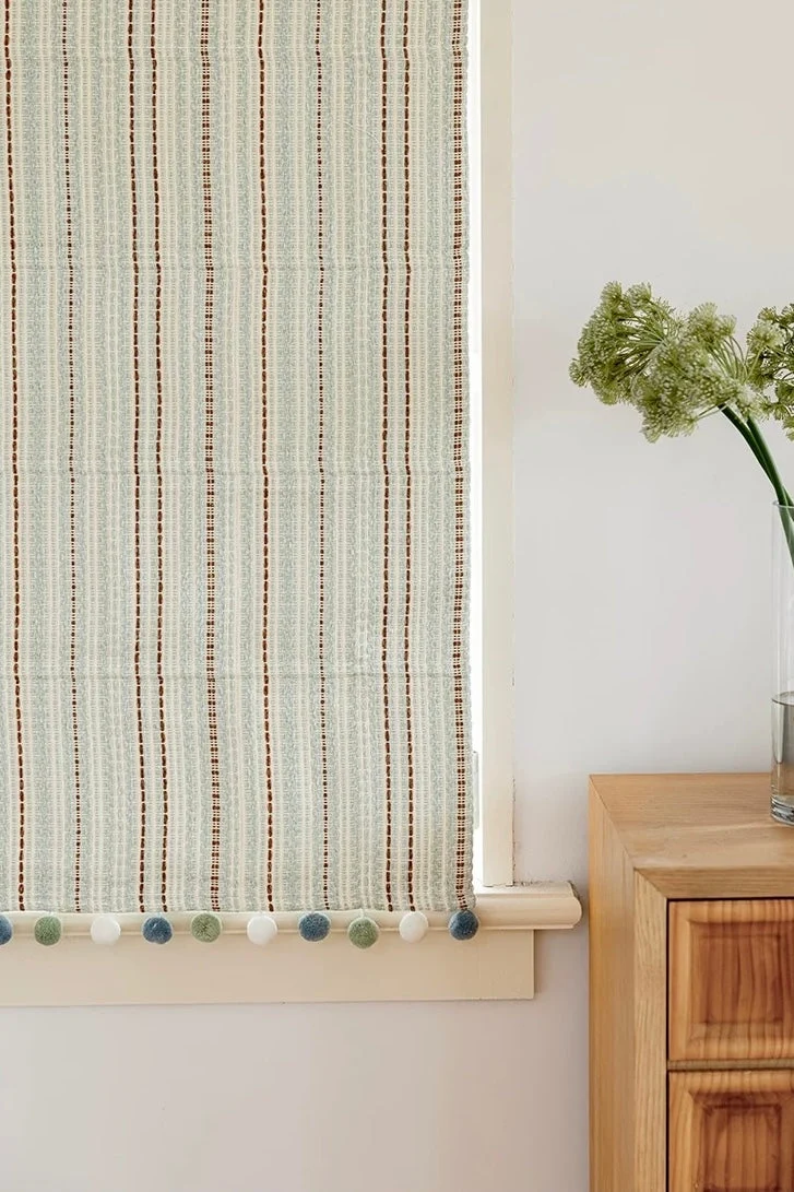 Striped Curtains - Fair Isle Jacquard Blackout Drapery for Playroom