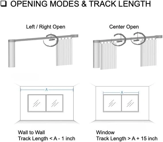 Electric Curtain Rail for Oversized Windows, Support Ripple Fold & Pleated Headers