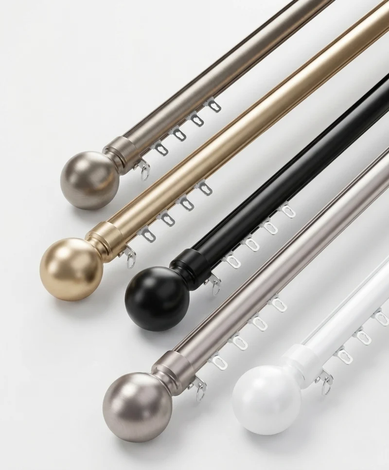 Custom Oversized Aluminum Corner Window Curtain Rod, Supports Pleat & Ripple Fold Headers