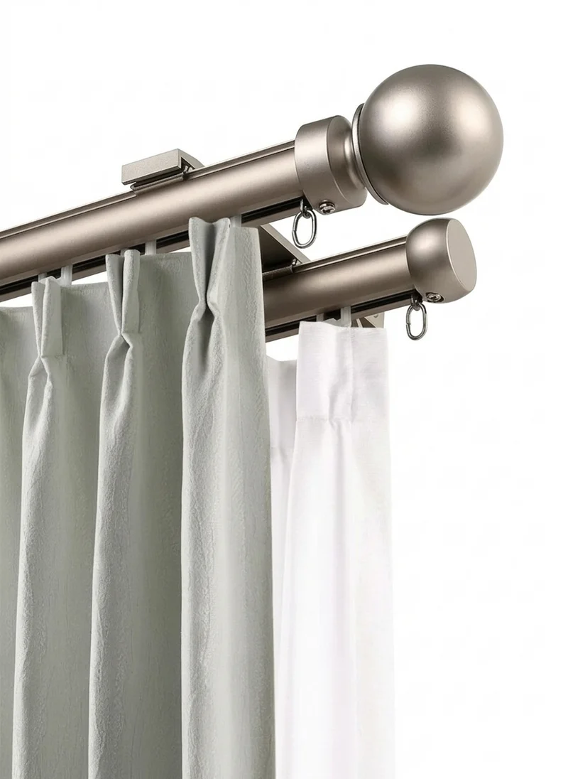 Custom Oversized Aluminum Corner Window Curtain Rod, Supports Pleat & Ripple Fold Headers