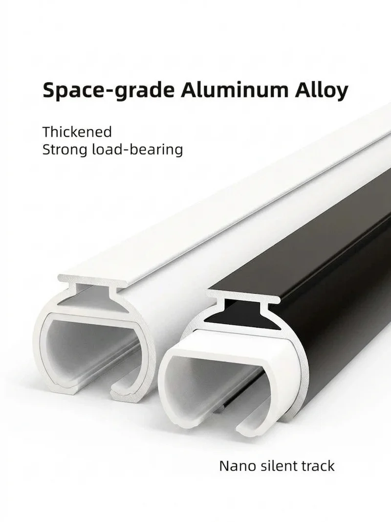 Custom Oversized Aluminum Corner Window Curtain Rod, Supports Pleat & Ripple Fold Headers