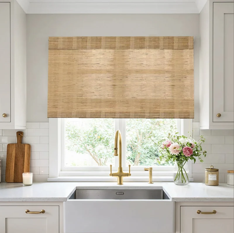 Natural Cordless Bamboo Shades for Modern & Rustic Spaces - Honey