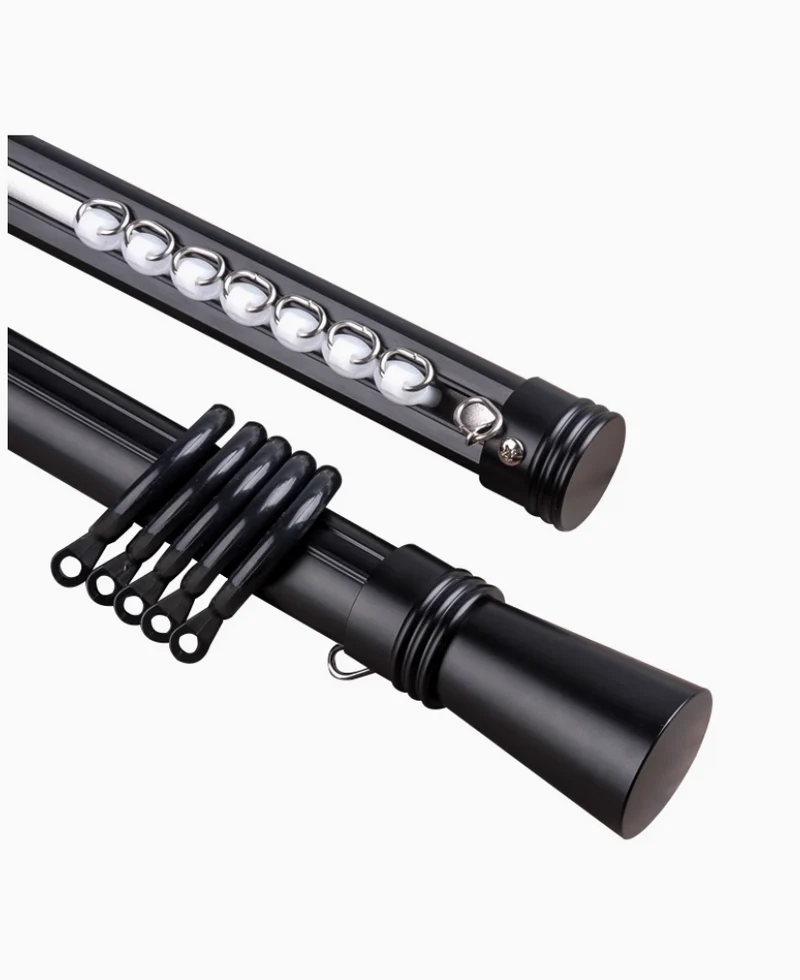 Extra-Long Curtain Rod - Custom Aluminum Sliding Rods for Large Windows, Pleat & Ripple Fold Header Supported