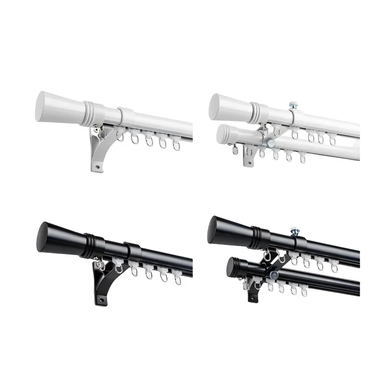 Extra-Long Curtain Rod - Custom Aluminum Sliding Rods for Large Windows, Pleat & Ripple Fold Header Supported