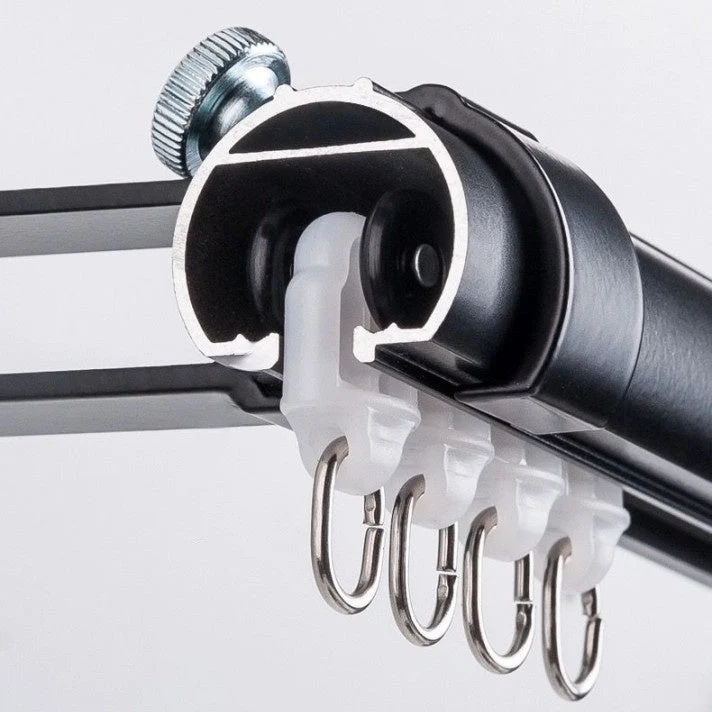 Extra-Long Curtain Rod - Custom Aluminum Sliding Rods for Large Windows, Pleat & Ripple Fold Header Supported