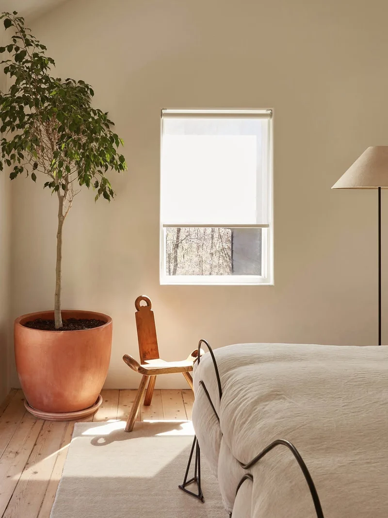 Linen Roller Shades, Cordless Natural Woven Linen Blinds