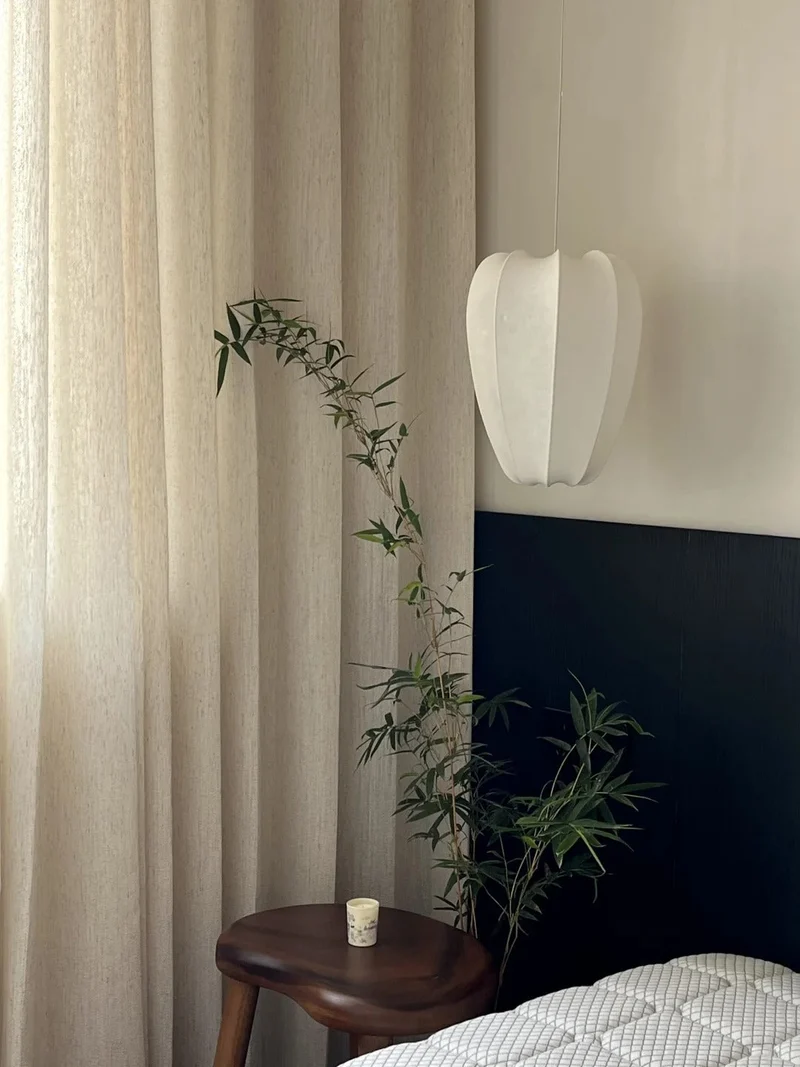 Linen-Wool Blend Linen Sheer Curtains for Elegant Living & Dining Room Decor