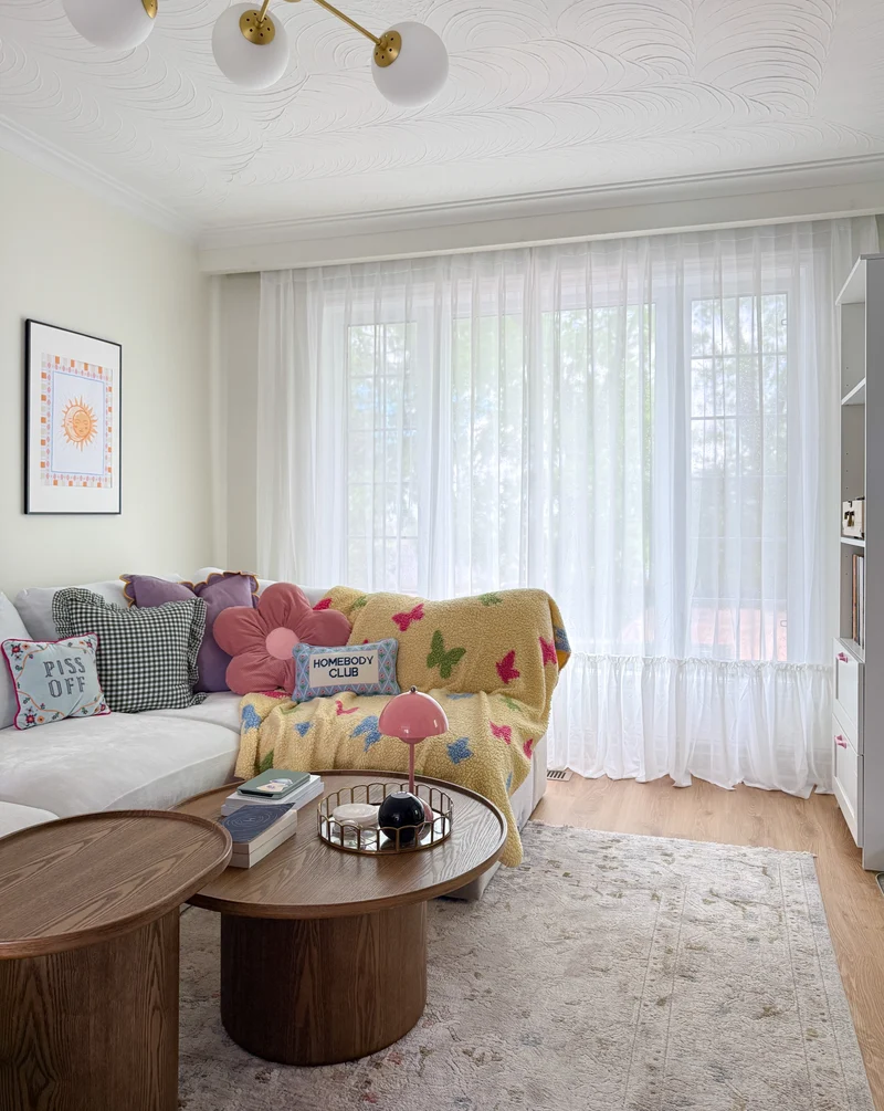 Ruffled Hem Sheer Curtains for Princess Room