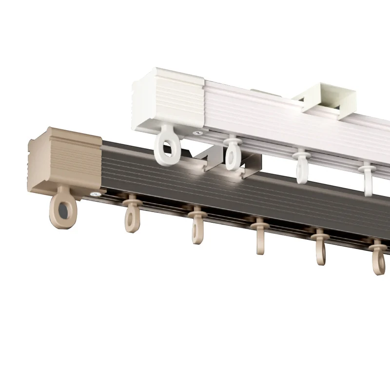 Thickened Aluminum Silent Curtain Track, U & L-Shaped Windows Supported