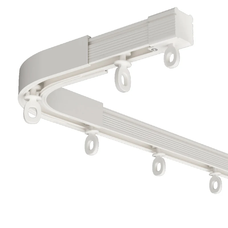 Thickened Aluminum Silent Curtain Track, U & L-Shaped Windows Supported
