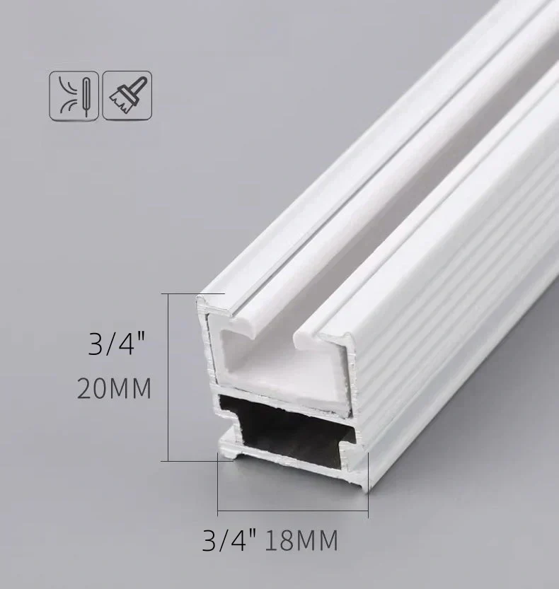 Thickened Aluminum Silent Curtain Track, U & L-Shaped Windows Supported