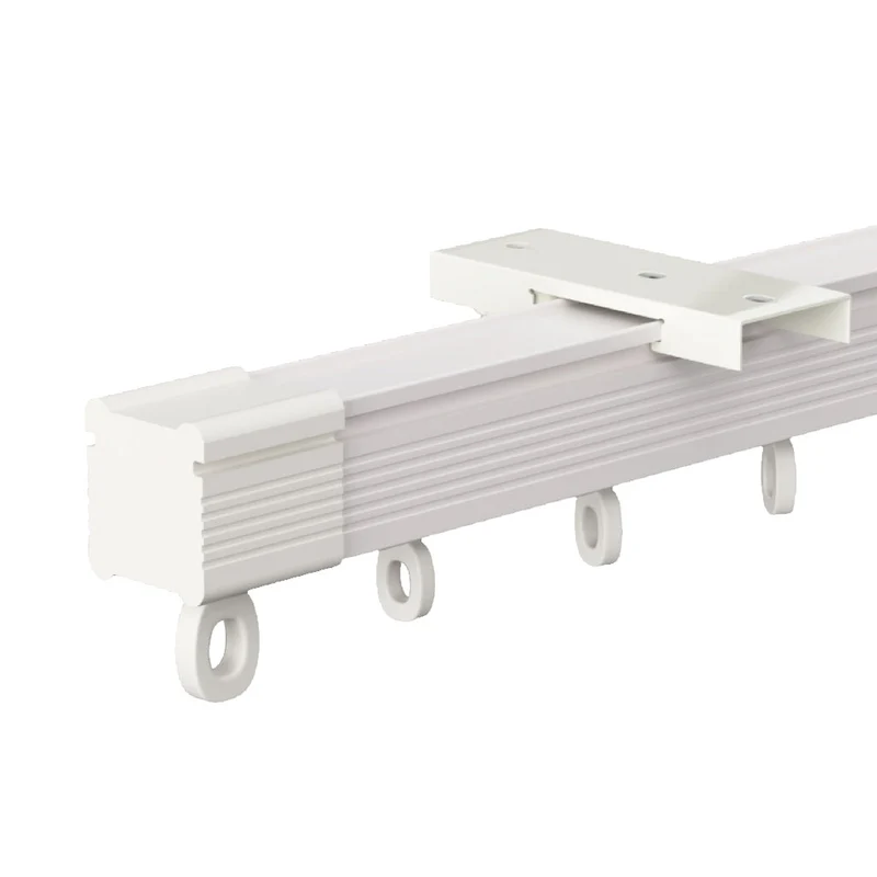 Thickened Aluminum Silent Curtain Track, U & L-Shaped Windows Supported