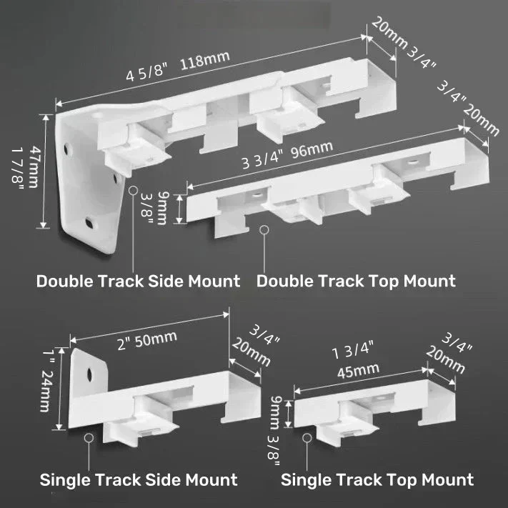 Thickened Aluminum Silent Curtain Track, U & L-Shaped Windows Supported