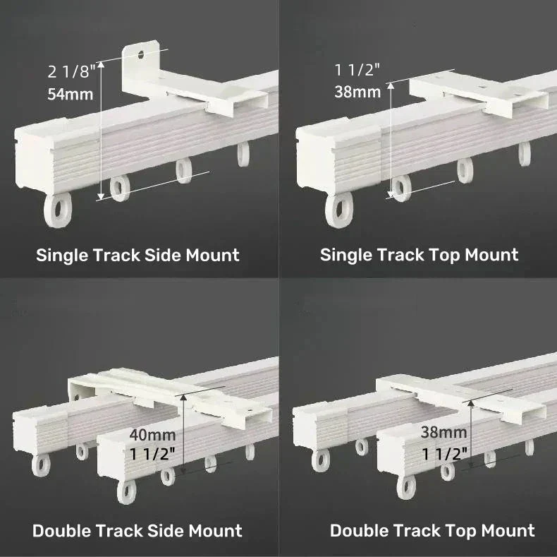 Thickened Aluminum Silent Curtain Track, U & L-Shaped Windows Supported