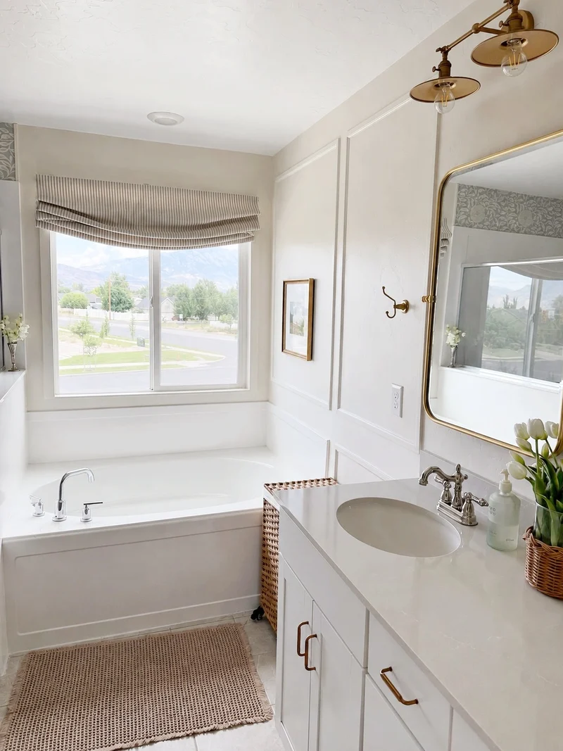 Classic Striped Roman Shades, Light Filtering & Blackout Shades