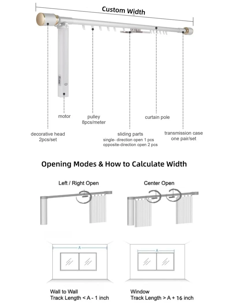 Electric Curtain Rod for Oversized Windows | Smart, Silent, Built to Last
