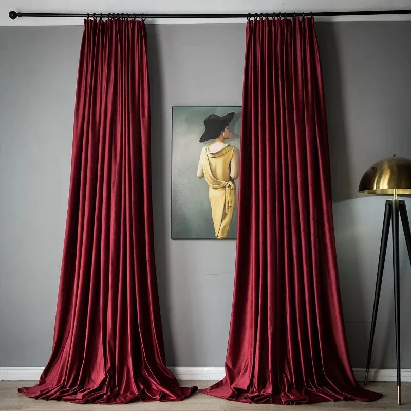 Luxurious Soft Sheen Velvet Drapes for Living Room & Bedroom