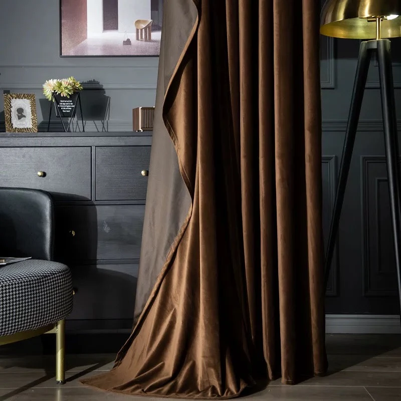 Luxurious Soft Sheen Velvet Drapes for Living Room & Bedroom