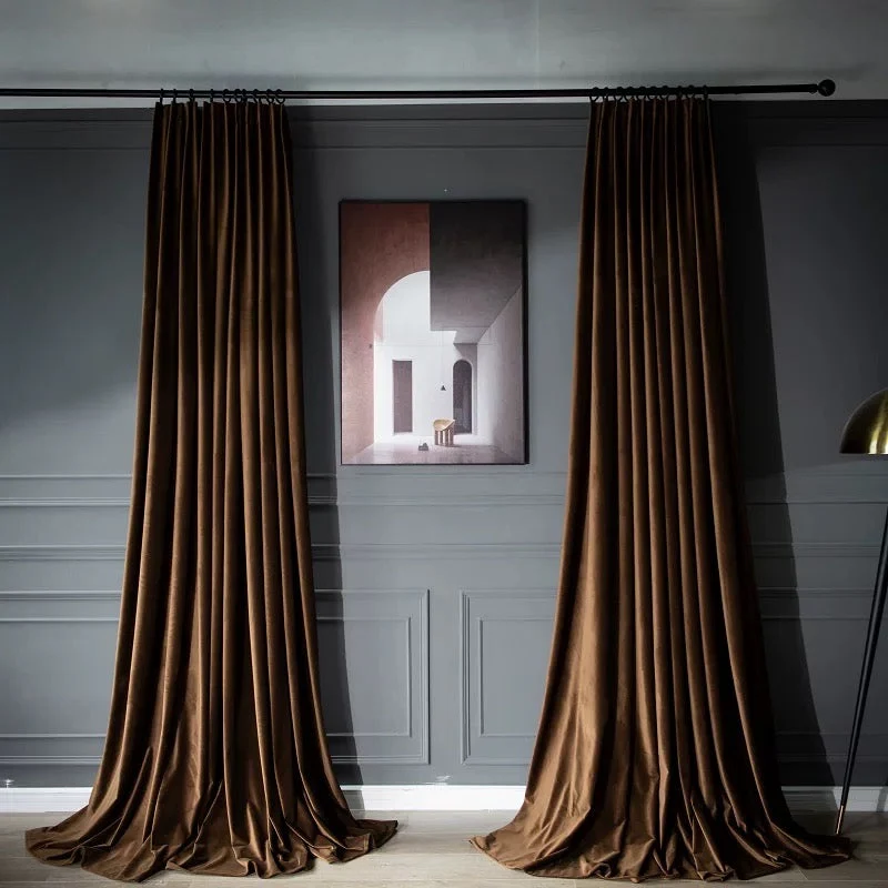 Luxurious Soft Sheen Velvet Drapes for Living Room & Bedroom