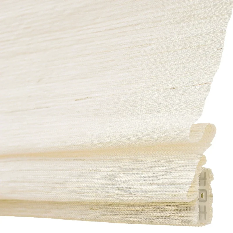 Natural Ramie Bamboo Window Shades, Mildew-resistant Woven Shades - Coconut White