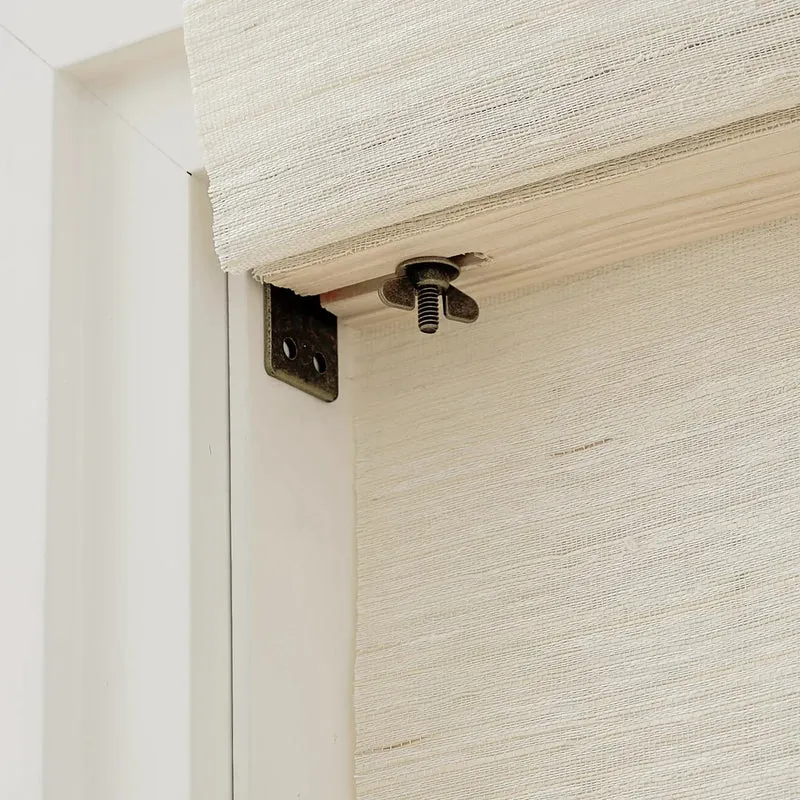 Natural Ramie Bamboo Window Shades, Mildew-resistant Woven Shades - Coconut White