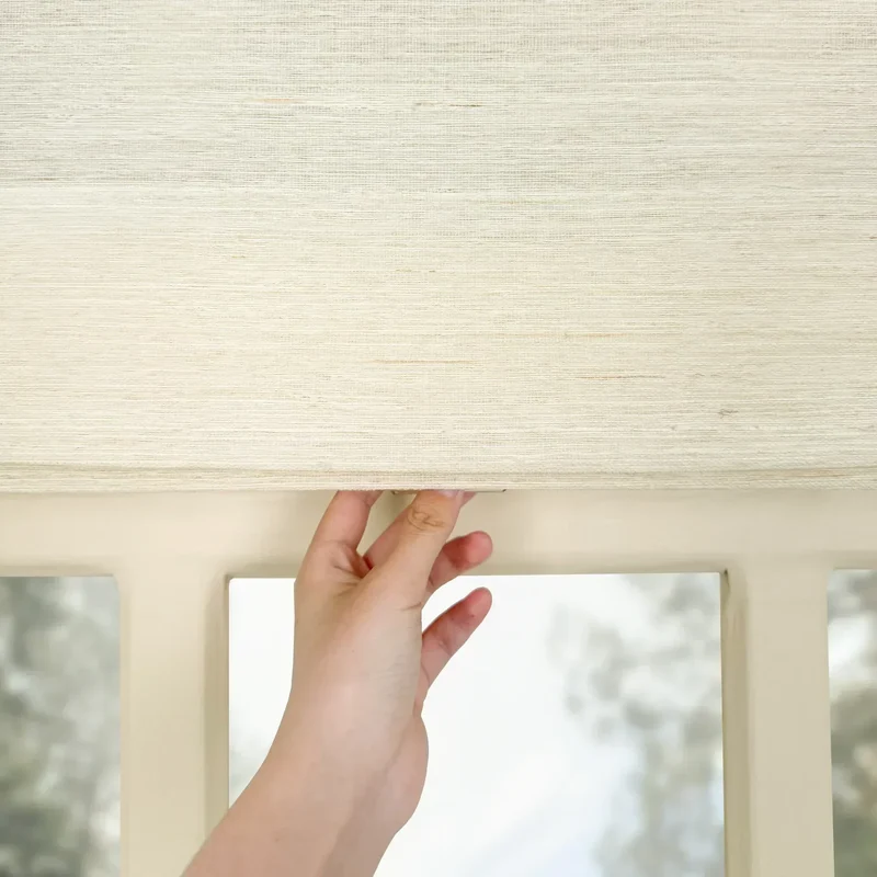 Natural Ramie Bamboo Window Shades, Mildew-resistant Woven Shades - Coconut White