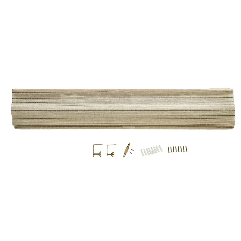 Natural Linen Custom Bamboo Shades Woven Blinds - Black Stripes