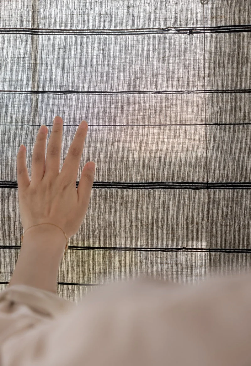 Natural Ramie Bamboo Shades, Mildew Resistant Woven Shades - Ink
