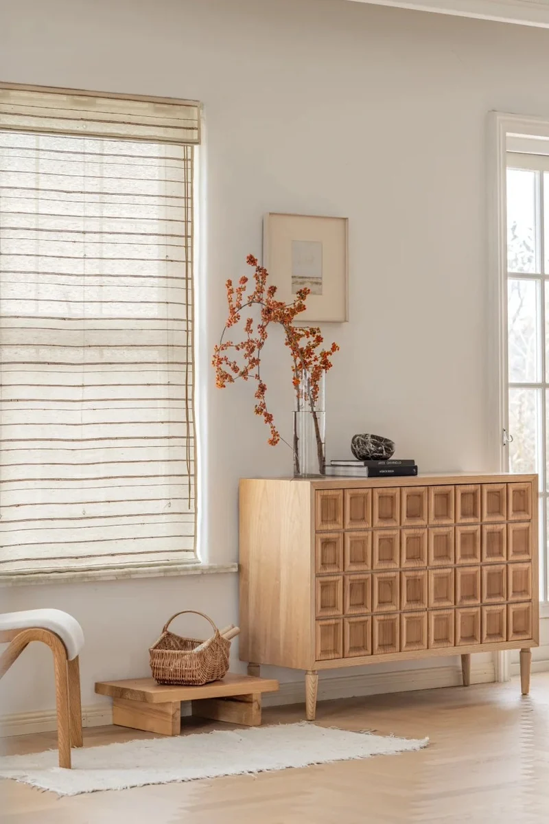 Natural Bamboo Shades, Mildew-resistant Ramie Woven Shades - Ivory Sand