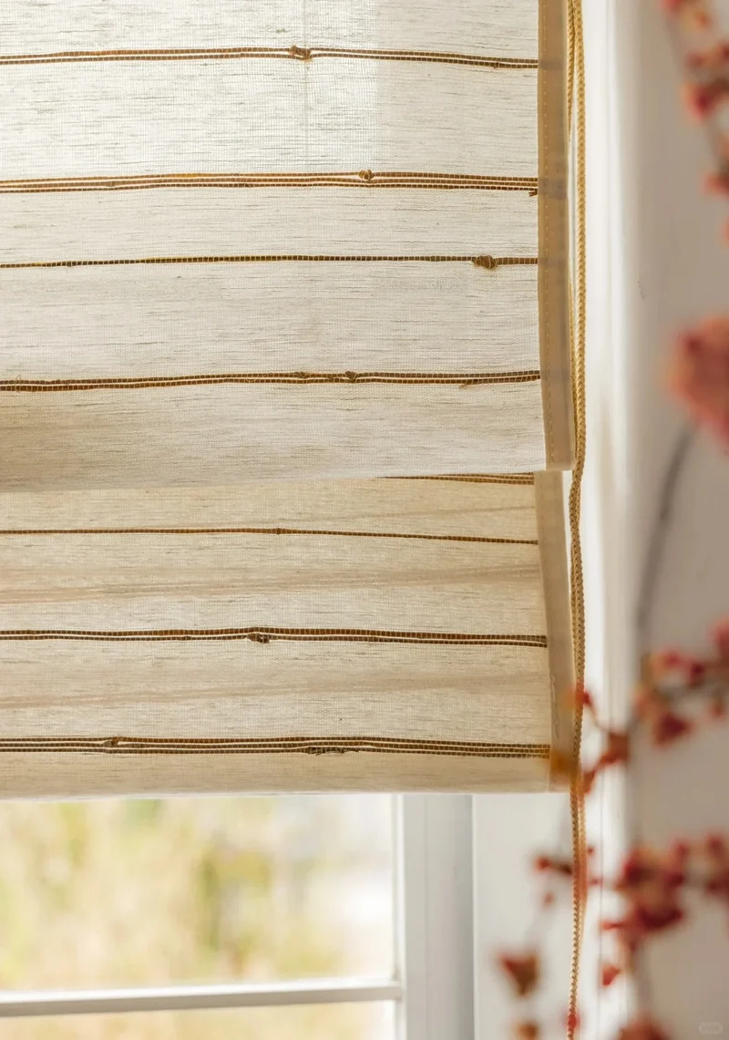 Natural Bamboo Shades, Mildew-resistant Ramie Woven Shades - Ivory Sand